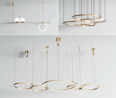 现代吊灯组合3D模型下载